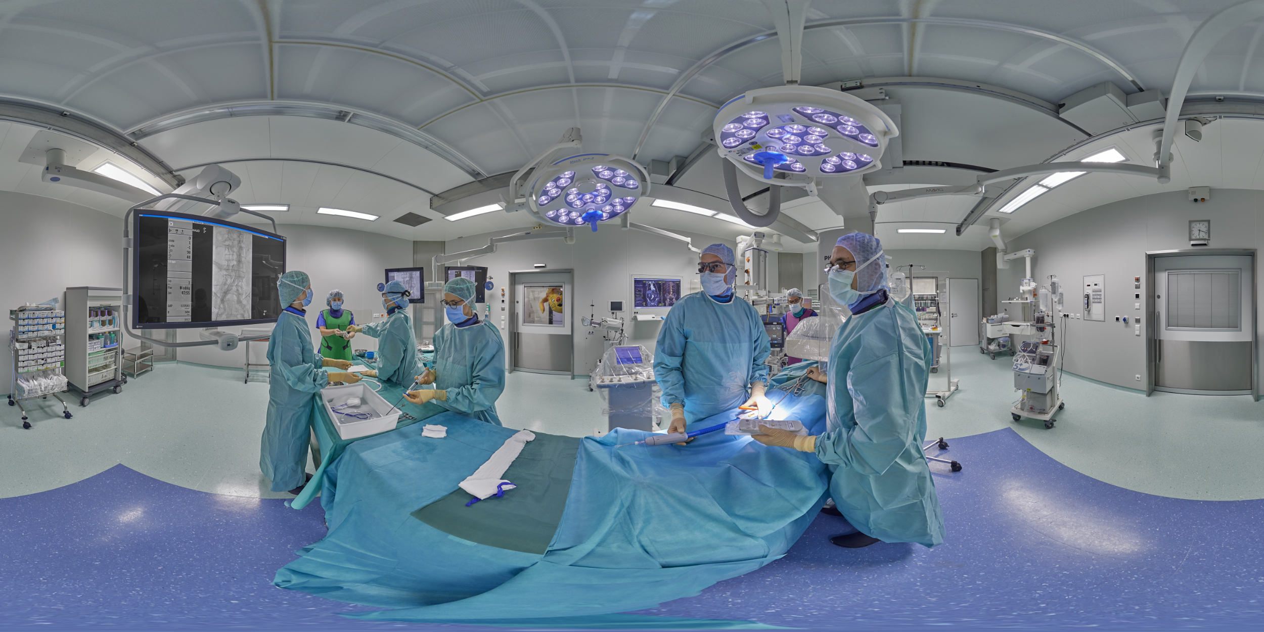 Panoramafotografie Virtuelle Touren 360Grad Fotografie Stuttgart und Umgebung Panorama 360°x180° Sphäre Virtuelle Tour durch das Rems-Murr Klinikum Winnenden und Schorndorf Hybrid OP Saal