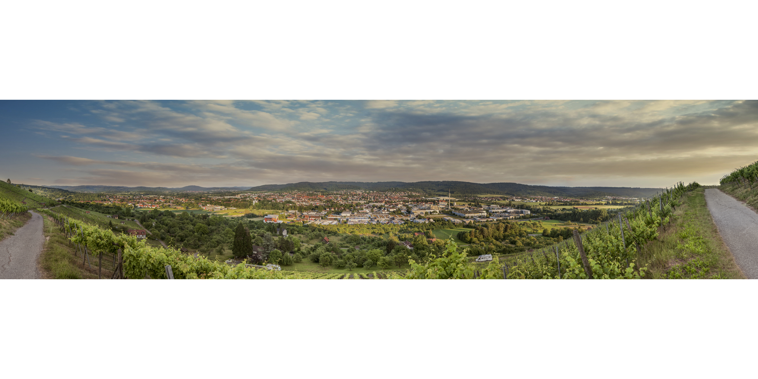 Panoramafotografie Virtuelle Touren 360Grad Fotografie Stuttgart und Umgebung 180° Gigapixel Teilpanorama Schorndorf Grafenberg Abendstimmung