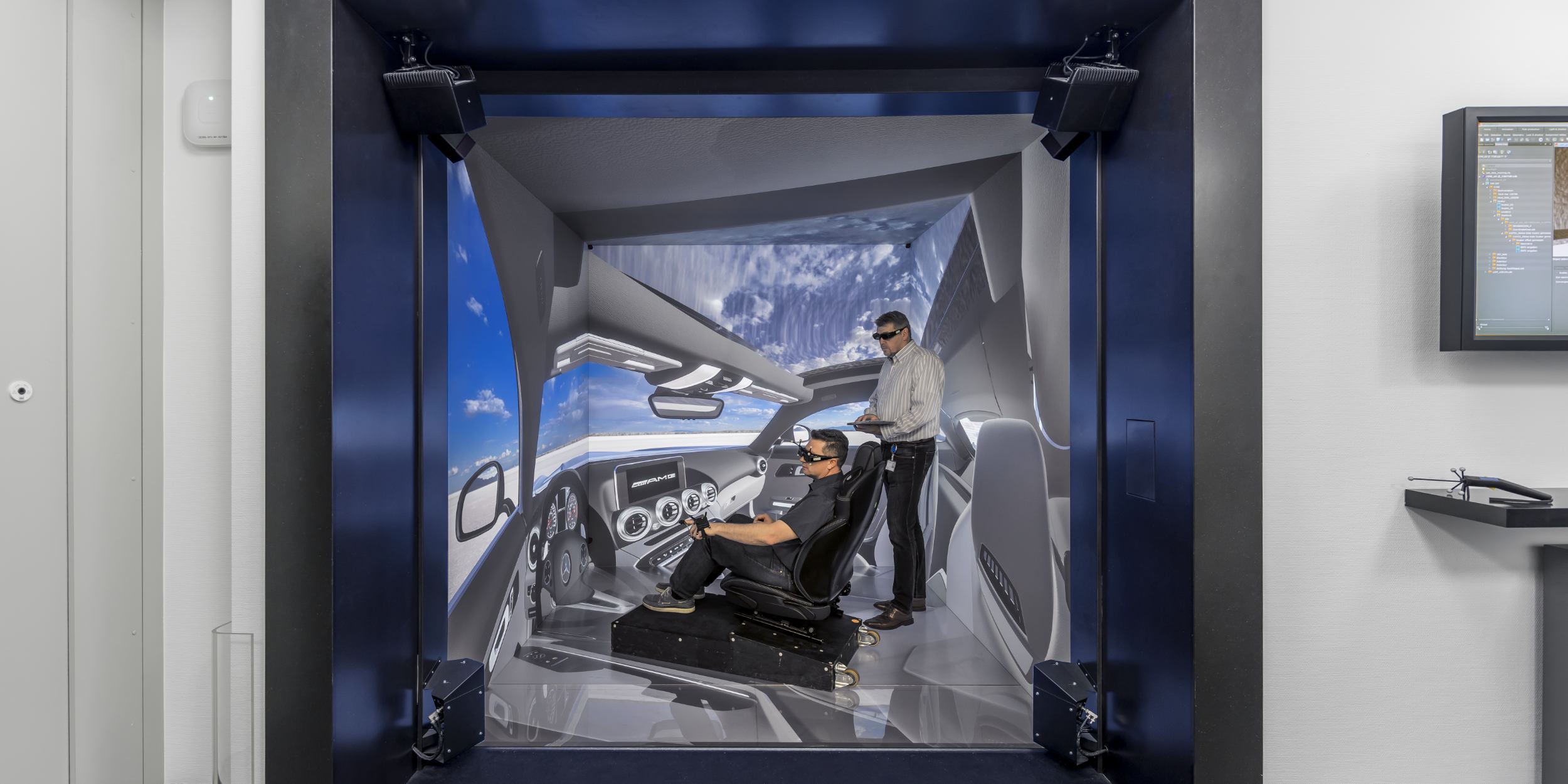 Industriefotografie Stuttgart und Umgebung VRC Sindelfingen Virtual Reality Autobau 3D Kommunikation Gestalte das morgen Präzision