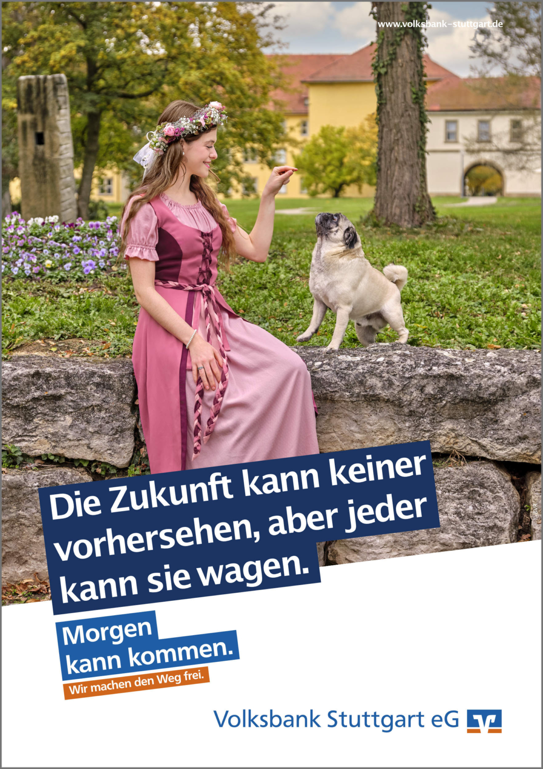 Kampagnen Fotografie Stuttgart und Umgebung Volksbank Stuttgart e.G. Winnender Mädele 2020 Mops Willi Schlosspark Winnenden Klinikum Winnenden