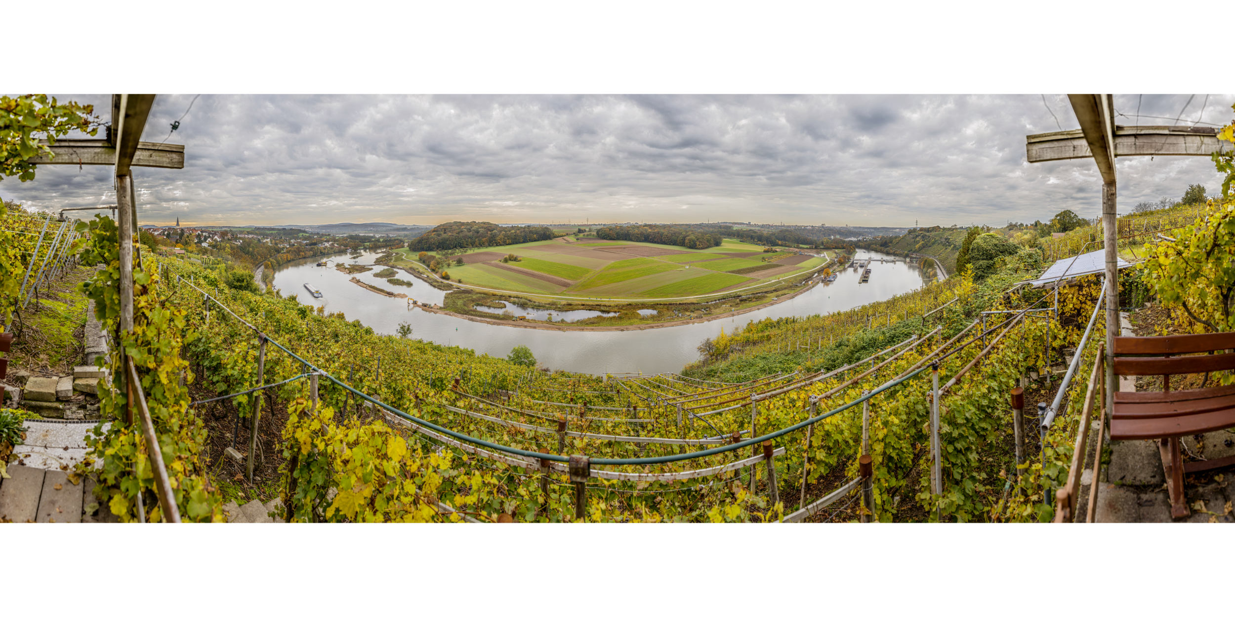 Panoramafotografie Virtuelle Touren 360Grad Fotografie Stuttgart und Umgebung 180° Teilpanorama Poppenweiler Neckar Biotop Fischweg Fischtreppe Renaturieren